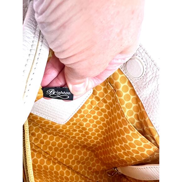 Brighton White Leather Shoulder Purse Bag Colorful Woven Front - Picture 11 of 16